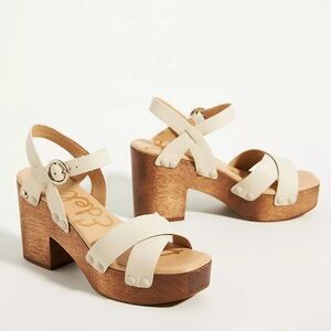 Sam‎ Edelman Josefine leather Sandal in Ivory Leather Sz 10M